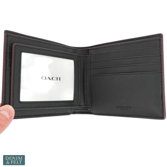 Coach CR899 Crossgrain Leather Wallet with Removable Insert Black Logo NEW/NWT - Picture 8 of 12